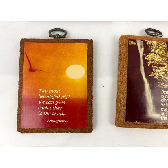 Lot of 6 Paula's Impressions Wall Hanging Plaque Wood Print Paper Vintage 1970s - Picture 2 of 14